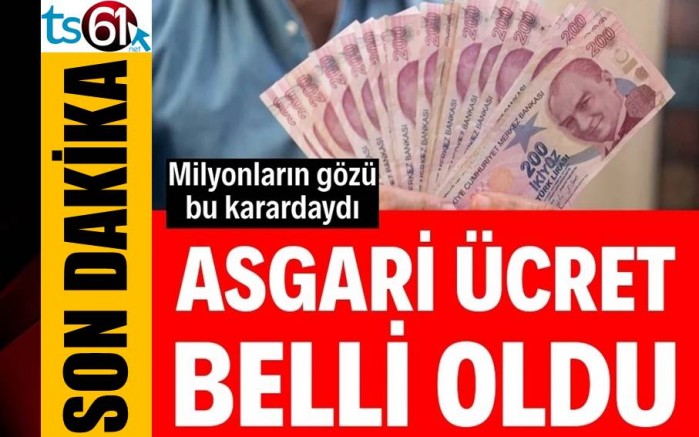 2026 asgari ücret belli oldu
