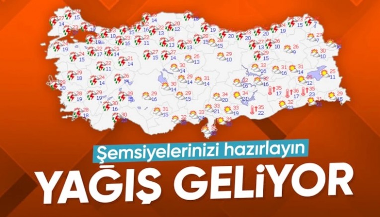 Sıcaklıklar düşüyor: Birçok ilde sağanak bekleniyor