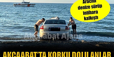 Aracını denize sürüp intihara kalkıştı