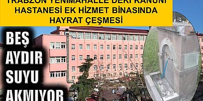 Hastanedeki hayrat çeşmesi 5 aydır susuz