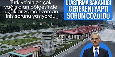 Rize-Artvin Havalimanı'nda zorlu hava şartlarına karşı yeni sistem kuruldu