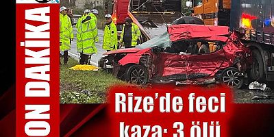 Rize'de feci kaza! 3 kişi yaşamını yitirdi