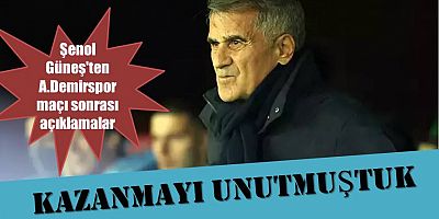 Şenol Güneş: Kazanmayı unutmuştuk