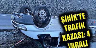 Şinik mevkisinde trafik kazası: 4 yaralı