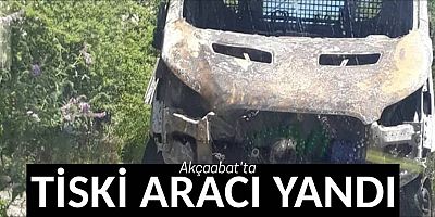 TİSKİ’ye ait  araç yandı