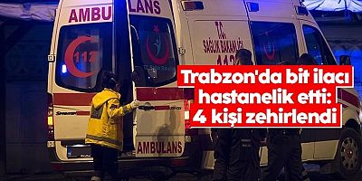 Trabzon'da bit ilacı hastanelik etti: 4 kişi zehirlendi