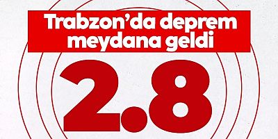 Trabzon'da deprem meydana geldi