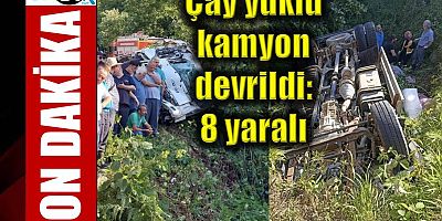 Trabzon'da kamyonet devrildi!