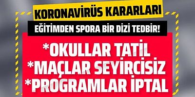 Türkiye’de Korona Virüs Tedbirleri