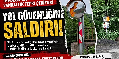 Yol güvenliğini hedef alan vandallık! Trafik aynalarını kırdılar