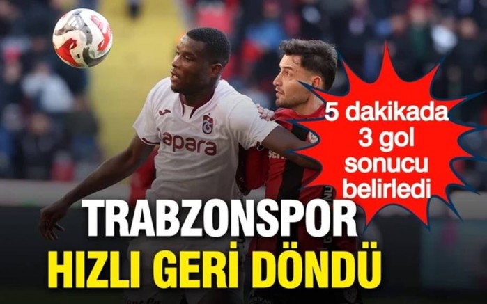 Trabzonspor'dan deplasmanda kritik galibiyet
